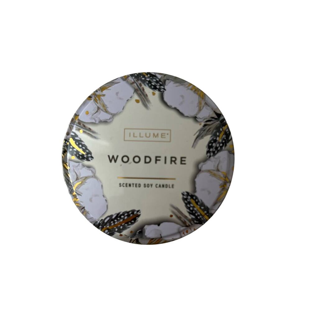 Illume Wood Fire 3 ounce Scented Soy Candle New